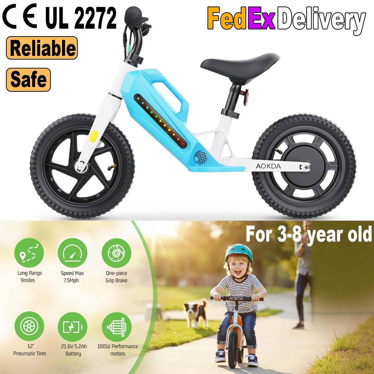 New Arrival 12'' Electric Mini Bike for Children Outdoor E-Bike