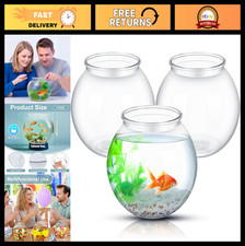 Mifoci 3 Pcs Transparent Shatterproof Fishbowl Clear Round Plastic Aquarium for