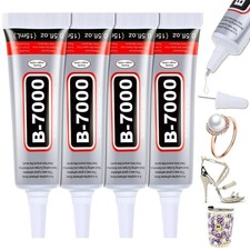 B-7000 Glue Clear 4 Pack   15ml Jewelry Rhinestone Fabric Phone Repair Adhesive.