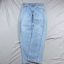 Levis 505 Jeans Mens 30x30 Light Wash Blue VTG 90s USA Straight Leg Orange Tab