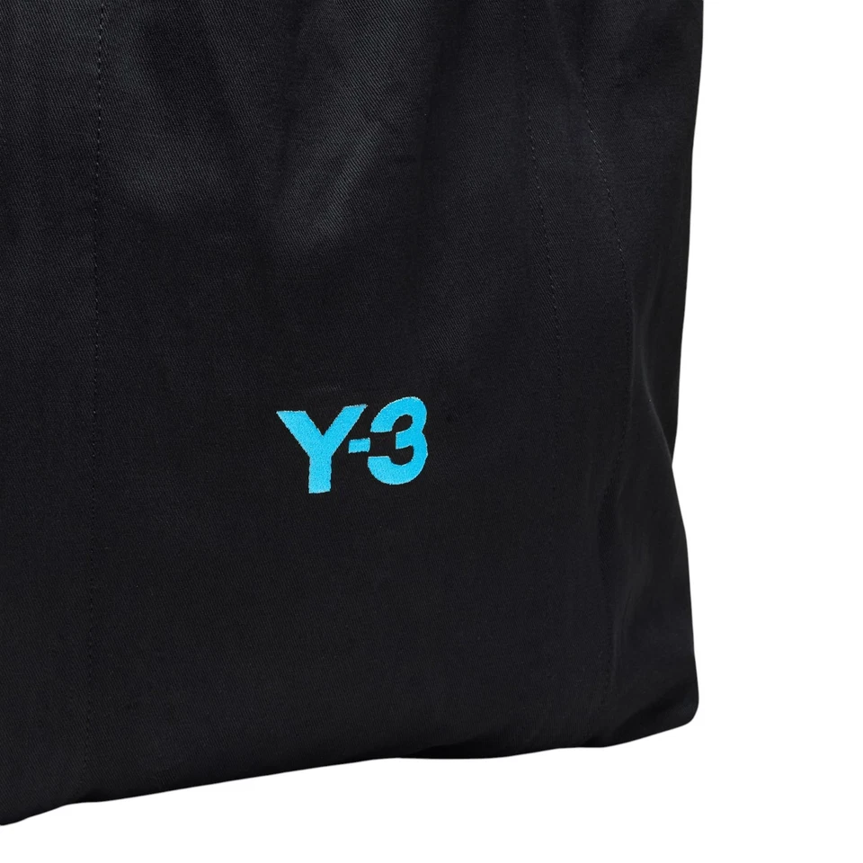 Adidas Y-3 Yohji Yamamoto Black Cyan Soft Cotton Canvas Shoulder Tote Bag New - Image 4 of 4