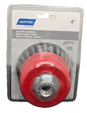 (QTY 3) Norton 39103 4" Knot Wire Cup Brush .020" Wire Diameter