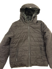 Abercrombie Kids Cozy Puffer Plush Fleece Hooded Black / Gray Jacket 15/16