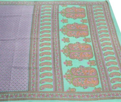 Sushila Vintage indischer Blumensari 100 % reine Baumwolle bedruckt weicher H... - Bild 1 von 4