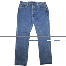 Levis 501 Jeans Mens 36x32 Blue Denim Button Fly Straight Leg Red Tab Classic