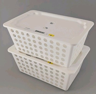 Lot of 6) Ikea RUNDBAL Storage Box w/Lid 11