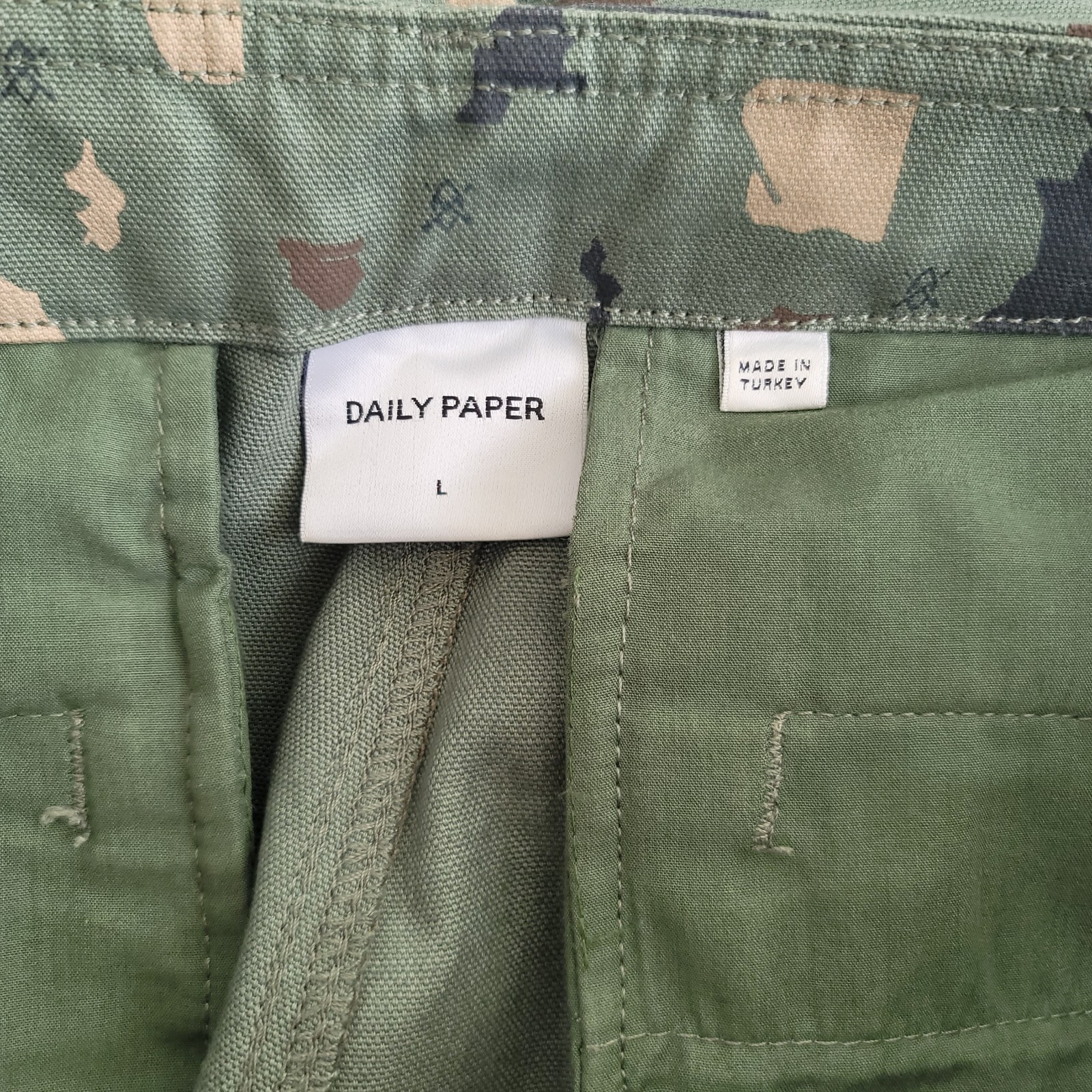 Daily Paper Men's Green Camo Cargo Pants Large NWOT image 8