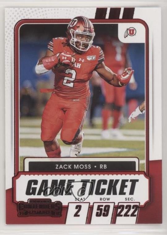 2021 Panini Contenders Draft Picks Game Ticket Red Zack Moss #69 y0i