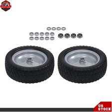 Solid Rubbe Riding Lawn Mow 2-Pack Bias 13 5.00-6 Flat Free Tire and Wheel