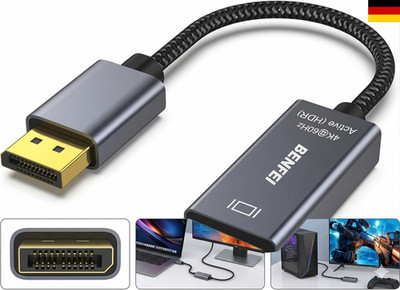 BENFEI Aktiv DisplayPort auf HDMI Adapter, Unidirektional DisplayPort DP