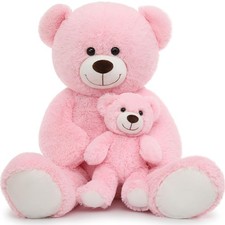 Giant 39-Inch Pink Teddy Bear - Soft Plush Stuffed Animal for Baby Shower Gift