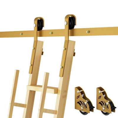 Diyhd 12Ft Sliding Library Ladder Hardware Kit Rolling Track System Braking