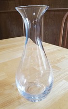 Clear Crystal Teardrop Bud Flower Vase 8.5-Inches Tall Flared Top Glass