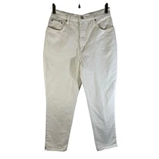 VINTAGE Sostanza Women's High Rise Tapered Leg Jeans Denim White Size Petite 8