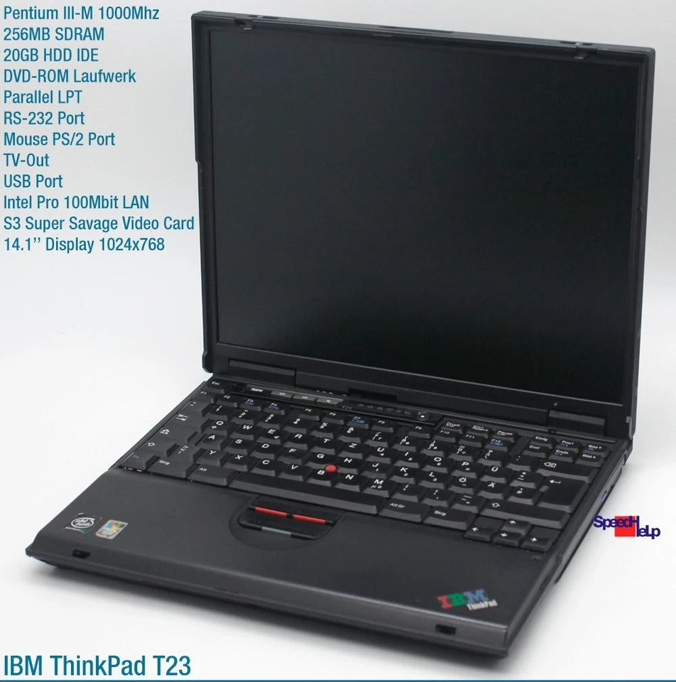 Notebook IBM THINKPAD T23 INTEL PENTIUM 3 1000MHZ Laptop LPT DVD PLD Juegos DOS - Imagen 2 de 4