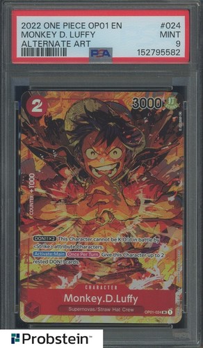2022 One Piece OP01 EN Alternate Art #024 Monkey D Luffy PSA 9 MINT