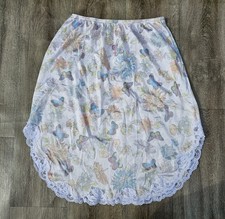 Vtg Lace Royal by Warners Womens Sz Medium Slip USA Made Flowers Butterflies