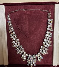 AB Aurora Borealis Crystal Floral Statement Necklace