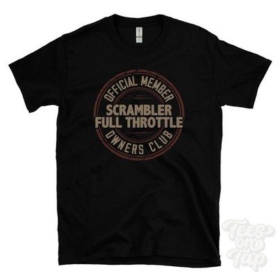 OFFICIAL MEMBER SCRAMBLER FULL THROTTLE OWNERS CLUB T-SHIRT motorcycle bike logo
