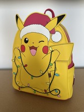 Pokemon Loungefly Mini Backpack Christmas Pikachu New with Tags