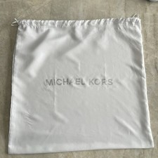 Michael Kors X-Large Drawstring Dust Bag White with Silver Logo 19 x18