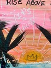 Original Signed Mixed Media Sunrise Graffiti Art Painting 11x14 Basquiat Style — photo 9