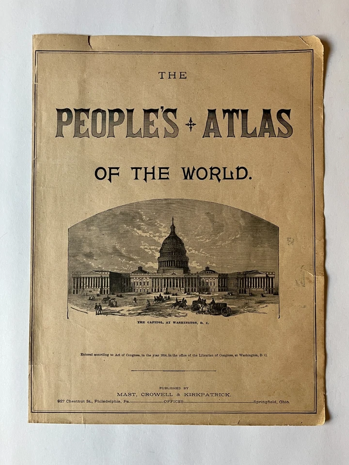 RARO 1894 B&W MAINE Mapa del Estado montado en cartulina sin ácido VER DESCRIPCIÓN Foto 2 de 2