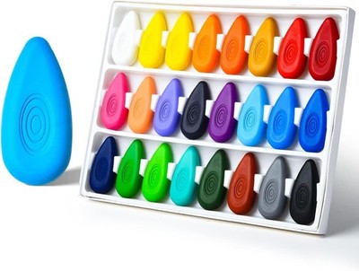 Crayons for Kids 24 Colors, Non Toxic Washable Crayons for Toddlers 1-3, 