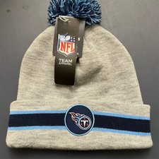 Fanatics Tennessee Titans NFL Beanie Hat Unisex One Size Gray Cuffed Knit Pom