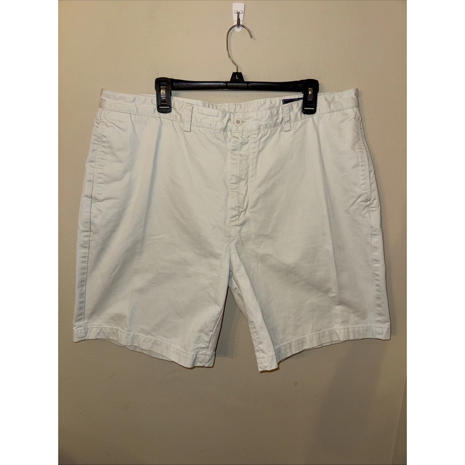 Vineyard Vines Mens 40 Chino Shorts Stone Off White Cotton Twill Preppy Classic
