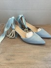 Kailee P “Sally” Blue Bridal Ankle Strap Wedding Block Heels Brand New $120