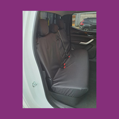 Maxus T90 2022+ Tailored Waterproof Double Cab Rear Bench Black Seat Covers UK