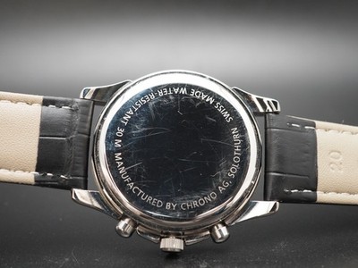 RARE [N MINT] Leica Watch Vintage 1991 Chronograph Roman Dial Date