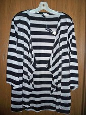 Focus Lifestyle Black And Silver Striped Cardigan-gorgeous!!
