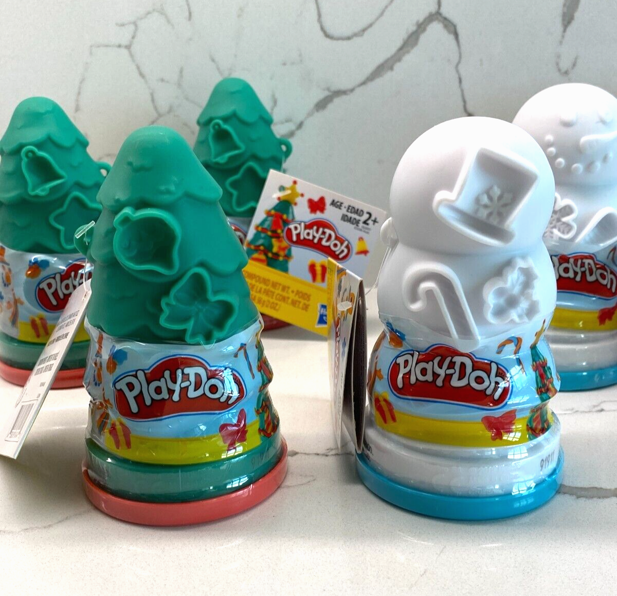 Play Doh Playa (6) Play-Doh Holiday Set Snowman Christmas Trees