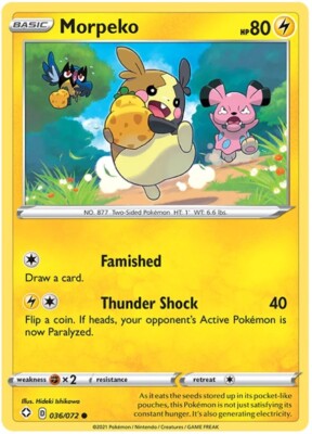 Morpeko Pokemon TCG Card 036/072 | eBay