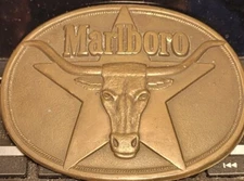 Collectible Marlboro Vintage Sold Brass 1987 Belt Buckle Philip Morris, Inc.