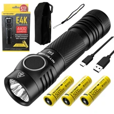 Combo:NITECORE E4K  21700 Compact EDC Flashlight w/ 2x Extra NL2150HPR batteries