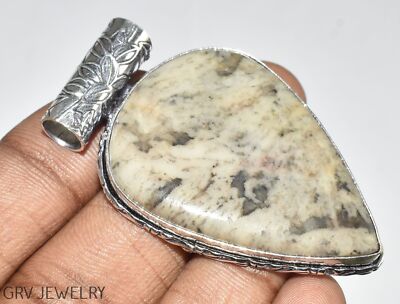 Wave Jasper Gemstone 2'' Handmade Pendant 925 Silver Plated U487-D127