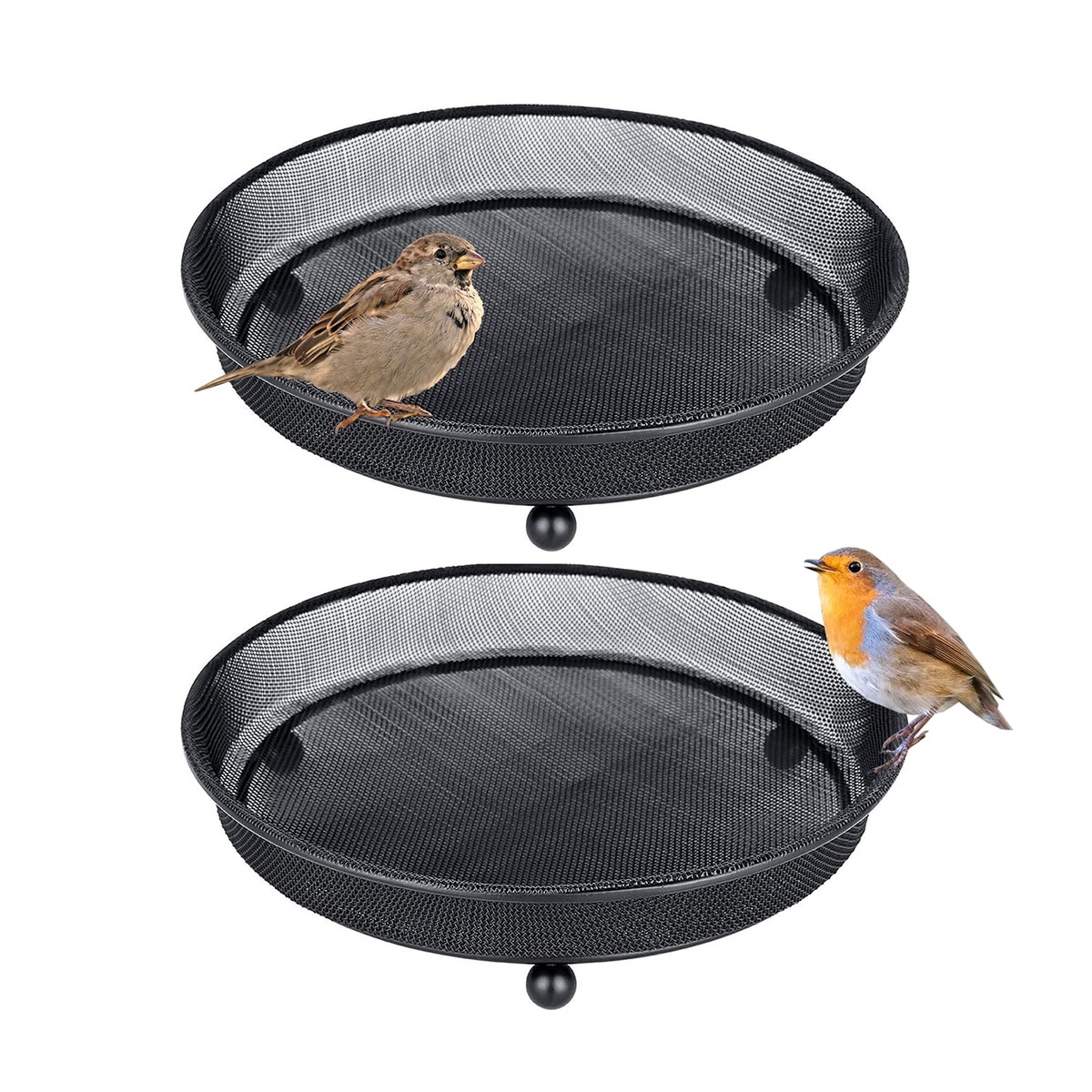 Philodwell Großer Vogelfutterspender Aus Metall – 32 Cm, Schwarz, Zum Aufhängen Im Garten