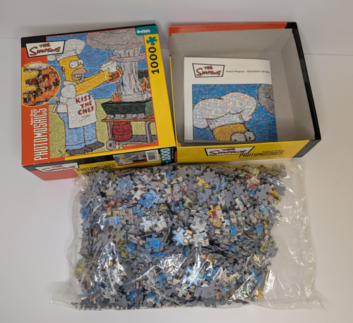The Simpsons Photomosaics Chef Homer Kiss The Chef 1000 Piece Jigsaw Puzzle - Picture 4 of 5