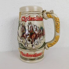 Budweiser Clydesdale Beer Stein Ceramarte Handcrafted Promotional Product Brazil