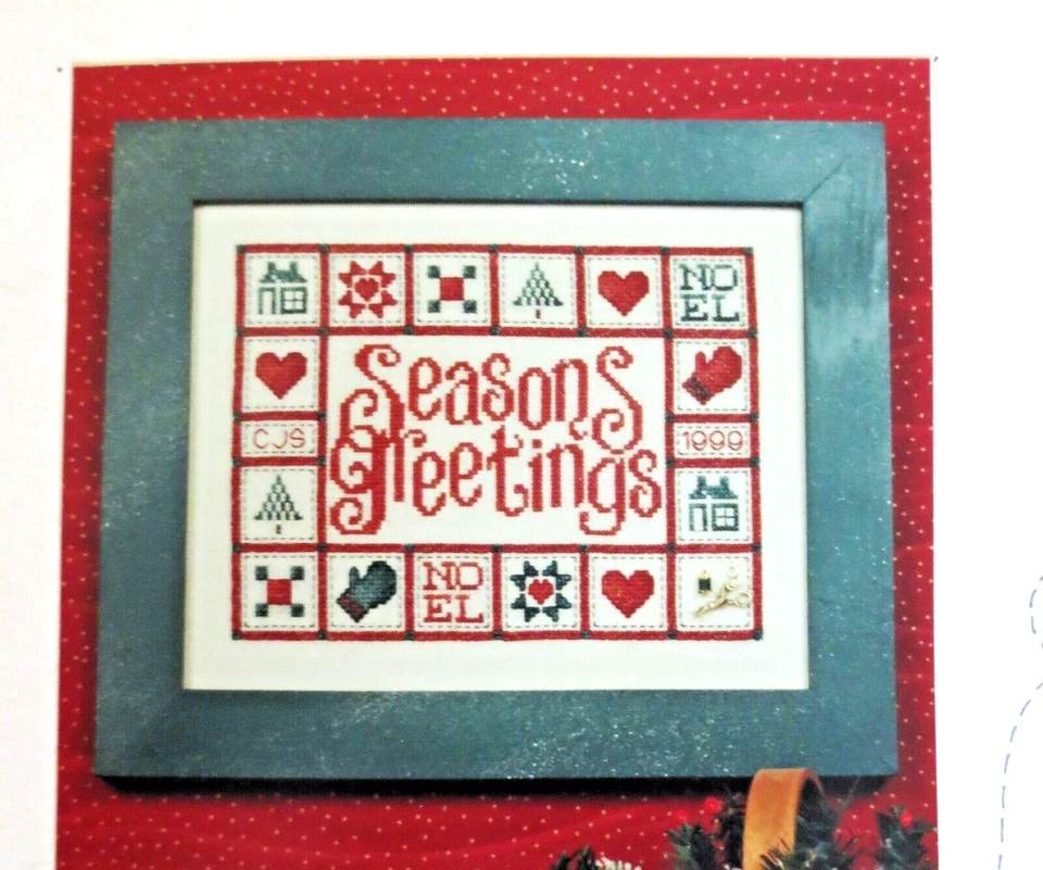 SUE HILLIS L173 CROSS STITCH DESIGN SEASONS GREETING CHRISTMAS QUILT CHARMS 1999 - Image 3 of 4