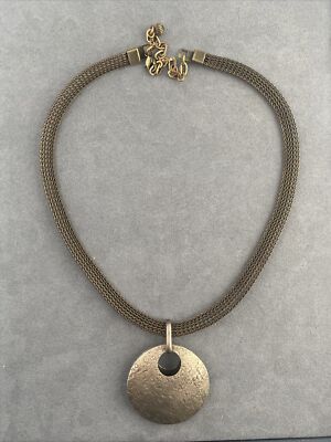 BAER SF Modernist Disc Pendant Mesh Chain Necklace