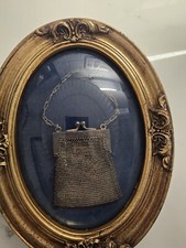 Antique German Silver Soldered Mesh Chain Small Coin Purse, 2 3/8" x 3 1/8"