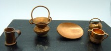 Vintage Antique COPPER Kitchen Items 1:12 Dollhouse Miniature Lot