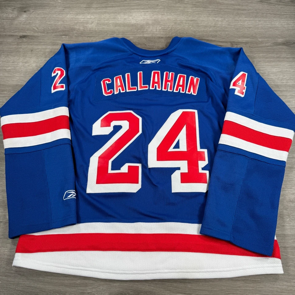 Camiseta para mujer Reebok New York Rangers Callahan #24 grande azul con cordones Foto 2 de 4