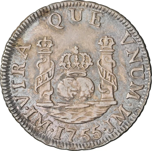 Peru Ferdinand VI 1 Real 1755 LM-JM NGC AU-55, Lima. Attractive PQ lustrous coin