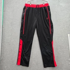 AND1 Men Activewear Pants L Black Mesh Track Basketball Breakaway Y2K