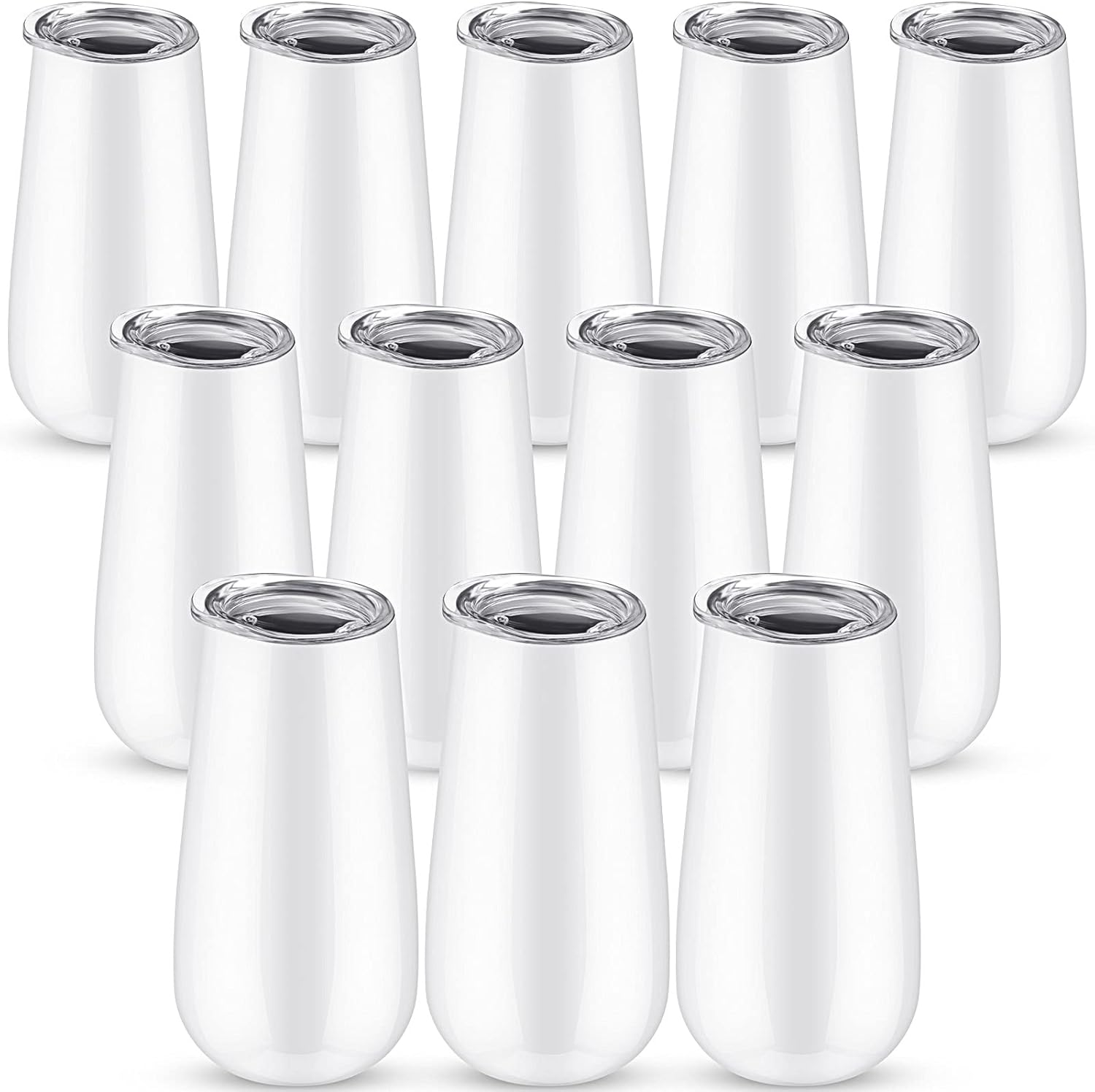 12-piece 6oz stemless champagne flutes double-insulated wine tumblers for cocktails